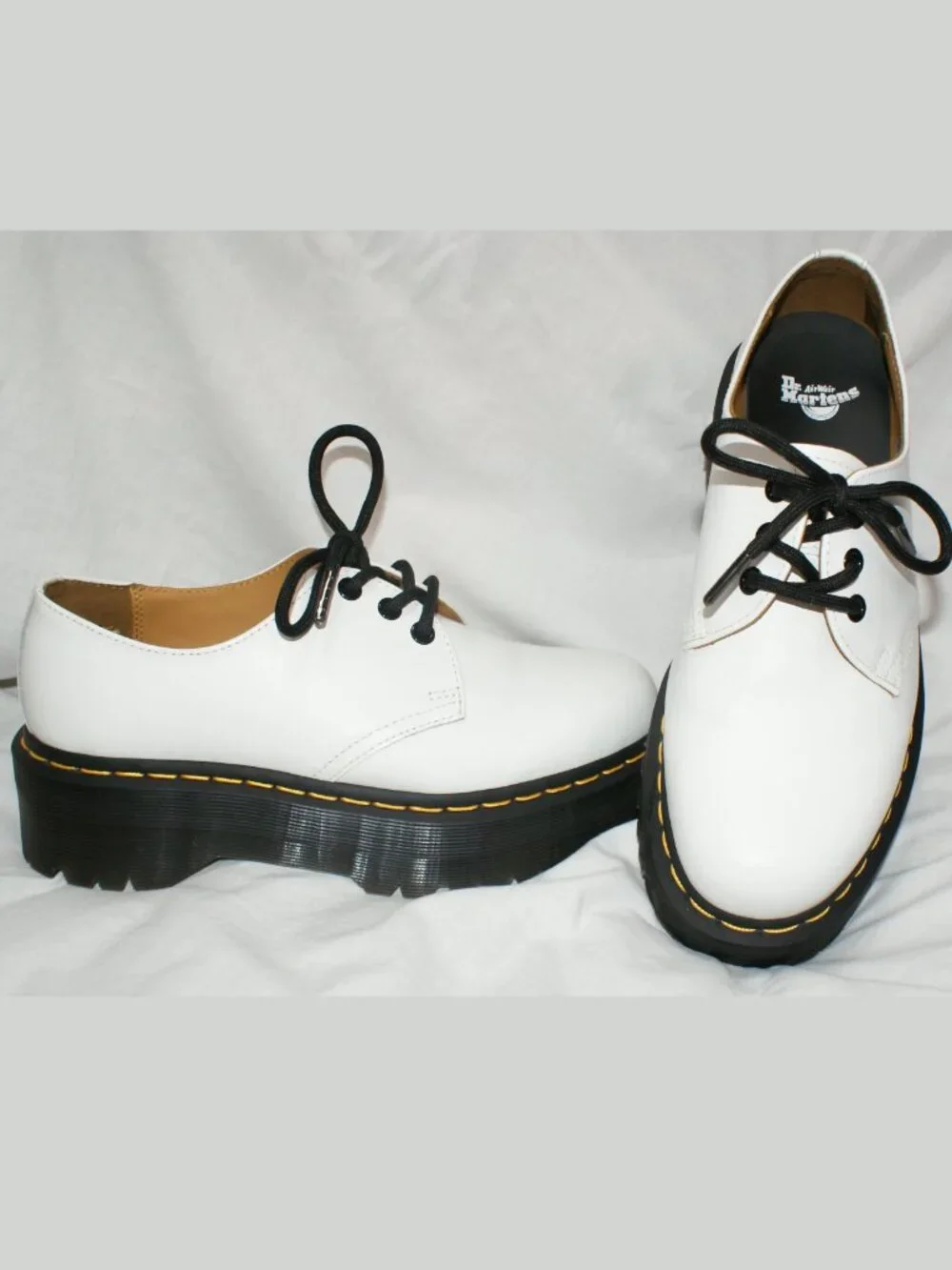 Dr. Martens 1461 Smooth White Leather Platform Women's Size 8 NWOB